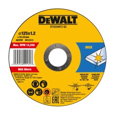 Disc pentru taiere inox 125x22.23x1.2mm DeWalt DT42340Z-QZ