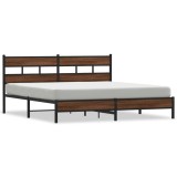 Cumpara ieftin Cadru pat metalic fara saltea, stejar maro, 180x200 cm