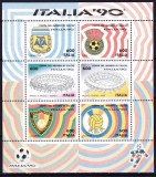 DB1 CM Fotbal Italia 1990 Grupa Romaniei Embleme Federatii MS MNH