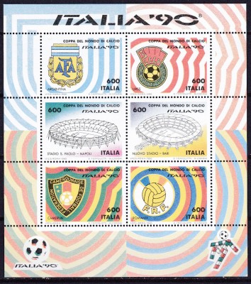 DB1 CM Fotbal Italia 1990 Grupa Romaniei Embleme Federatii MS MNH foto