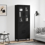 vidaXL Dulap &icirc;nalt, negru, 69,5x34x180 cm, lemn compozit