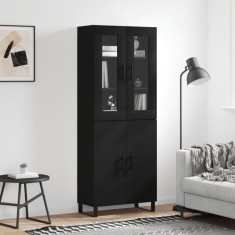 vidaXL Dulap &icirc;nalt, negru, 69,5x34x180 cm, lemn compozit 3198234