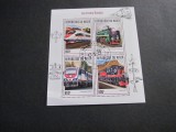 Niger 2017 Bloc de Timbre Poștale &ndash; &bdquo;Les trains Russes&rdquo;, 4 Locomotive Celebre (Sapsan, Clasa P36, T3M14-0001), 800F, Obliterat
