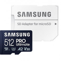 Card de memorie Samsung PRO Ultimate MB-MY512SA/WW, 512GB, Class 10, UHS-I U3, V30, A2 + Adaptor SD