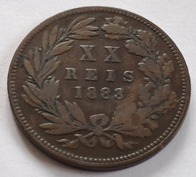 Portugalia, 20 Reis 1883, Luiz I foto