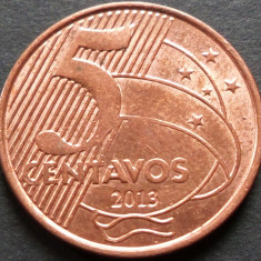 Moneda 5 CENTAVOS - BRAZILIA, anul 2013 *cod 3720 B = UNC