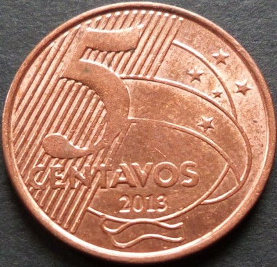 Moneda 5 CENTAVOS - BRAZILIA, anul 2013 *cod 3720 B = UNC foto