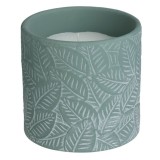 Lumanare citronella anti tantari in ghiveci ceramica, model frunze tropicale,550 g, Oem
