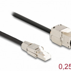 Cablu prelungitor RJ45 SFTP Cat.6A 0.25m, Delock 87203