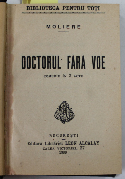 COLIGAT DE PATRU PIESE DE TEATRU de MOLIERE , 1909