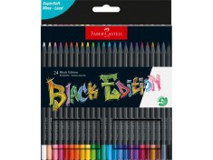 Creioane colorate triunghiulare black edition Faber-Castell 24 culori/set
