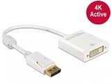 Adaptor Displayport la DVI T-M 1.2 4K Activ Alb, Delock 62600