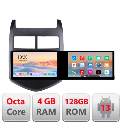 Navigatie Chevrolet Aveo 2010-2013 Kit-aveo10 Edotec 2 ecrane 8 core 4+128 21.6 inch Incell android Wifi 5Ghz gps internet CarStore Technology foto