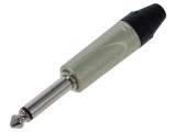Conector Jack 6,3mm, mufă tată, 2 piste, montare pe cablu