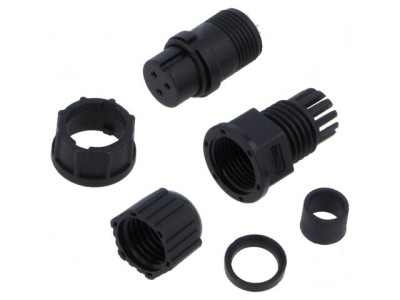 Conector circular B mamă PIN 3 5A IP67 drept foto