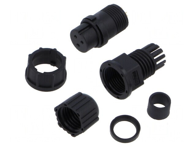 Conector circular B mamă PIN 3 5A IP67 drept