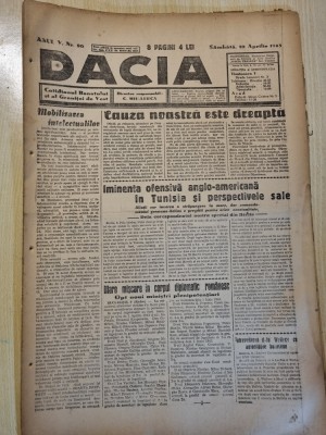 Dacia 10 aprilie 1943-art. cele 2 patrii romane,stiri de pe front, foto