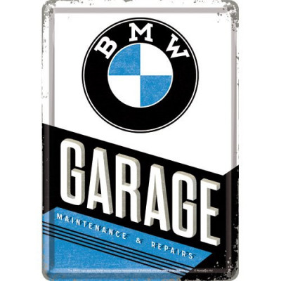 Placa metalica - BMW Garage - 10x14 cm foto