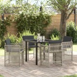VidaXL Set de masă pentru grădină 5 pcs Gri deschis Rattan poli