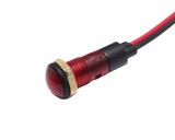 Indicator de panou din plastic, 8mm, 2 fire 20cm, rosu FL1P-08NW-1-RED
