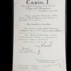 Brevet Carol I 1914 - Medalia Meritul comercial si industrial clasa I