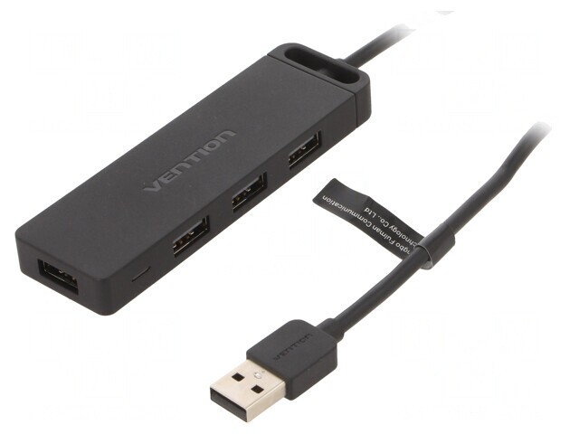 Hub USB 2.0 Negru 4 Porturi 480Mbps