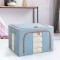 Cutie de Depozitare Pliabila, Flippy, 66 L, din Bumbac si In, 50x40x33 cm, 2 Ferestre, Frontala si Laterala, 2 Usi de Acces cu Fermoar Bidirectional,
