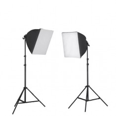 Kit lumina continua foto-video 2x stativ 220cm+2x softbox cu fasung 40x40cm+2x bec 85W