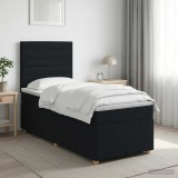 Cumpara ieftin Pat boxspring cu saltea cu headboard Negru 80 x 200 cm Tesatura