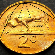 Moneda exotica 2 CENTI - AFRICA de SUD, anul 1981 *cod 5298 = ERORI BATERE