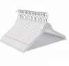 Umerase Haine Lemn Artar, 20 Bucati, Albe, Carlig Rotativ 360&deg;, Rezistente 5kg