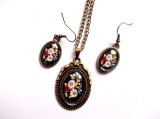 set pandantiv , cercei cu margarete 34115