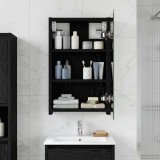vidaXL Dulap cu oglindă pentru baie Stejar Negru 30 x 10,5 x 50 cm 889008