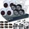 8 Camere 2MP 1080P IR 20m kit COMPLET supraveghere mixt 1080N extensibil la 16, acces mobil, noapte/zi (1x Inregistrator ESR-6516N; 4x Camere Exterior