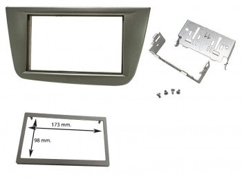 Cadru radio 2DIN cu console metalice + cadru (173&times;98 mm) Seat ALTEA 2004&gt;2015 / TOLEDO 2004&gt;2009
