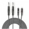 Cablu audio stereo Nedis Jack 2x 6.35 mm tata - 2x RCA tata 3m gri