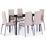 Cumpara ieftin Set mobilier de bucatarie, 7 piese, cappuccino