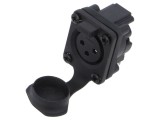 Conector XLR AMPHENOL 3 pini IP65 soclu mamă THT argintat AXS 15A 133V