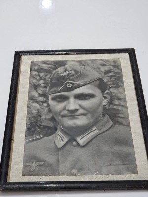 Tablou vintage cu foto soldat german foto
