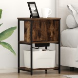 vidaXL Dulap de noapte Stejar afumat 38 x 31 x 61 cm Lemn compozit