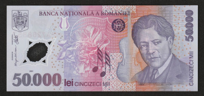 Romania, 50000 lei 2001 (2003)_UNC_serie 036A7268852 foto