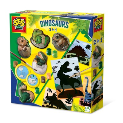 Set creativ mulaj si pictura - Dinozauri 2 in 1, razuire foto