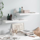 VidaXL Rafturi de perete, 2 buc., alb extralucios, 60x23,5x3,8 cm, MDF