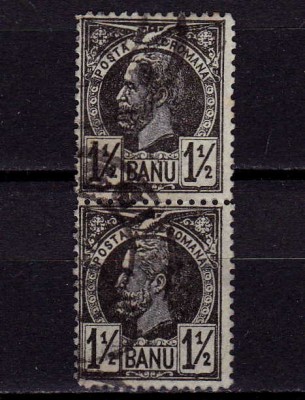 RO 1885/&amp;#039;89 ,LP 43a ,&amp;quot;Carol I - Vulturi &amp;quot; hartie colorata, 1 1/2 in pereche V foto