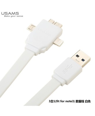 Cablu Date Usams Samsung Galaxy Note 3, N9000 3 in 1 Alb foto