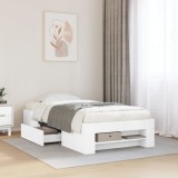 VidaXL Cadru de pat, alb, 75x190 cm, lemn prelucrat