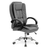Scaun directorial MH Rudy, Ergonomic, Mecanism balans, Piele ecologica, Rotire 360 , Inaltime reglabila, 110 Kg, gri