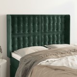vidaXL Tăblie pat cu aripioare verde &icirc;nchis 147x16x118/128 cm catifea