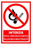 Semn interzis focul deschis si fumatul in locurile neautorizate