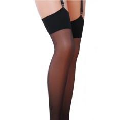 Ciorapi Sexy cu Banda Lata, 17 DEN, Negru, XS/S